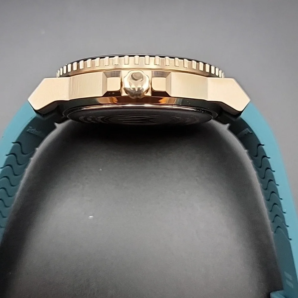 NEW TM-225103 TechnoMarine La Pelagia Men's Watch 43mm Black Teal Rose Gold Slot